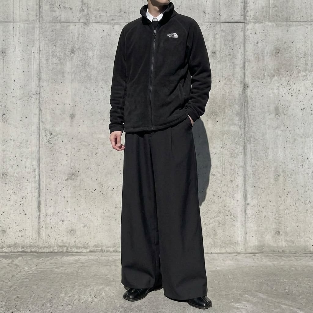 OLD "the north face" highneck design fleece black