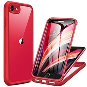 Miracase iPhone SE 用 ケース SE3 SE2 iPhone 8用スマホケース 第2世代 第3世代 4.7インチ 9H強化両面ガラス フルカバー ワイヤレス充電対応 (レッド)