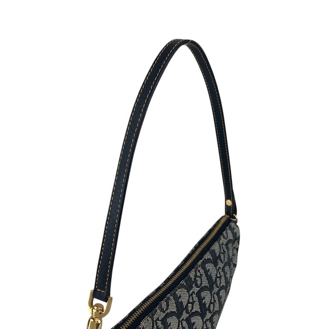 Christian Dior クリスチャン ディオール トロッター ショルダーバッグ ネイビー サドル キャンバス ワンショルダー vintage ヴィンテージ オールド 73m2yp