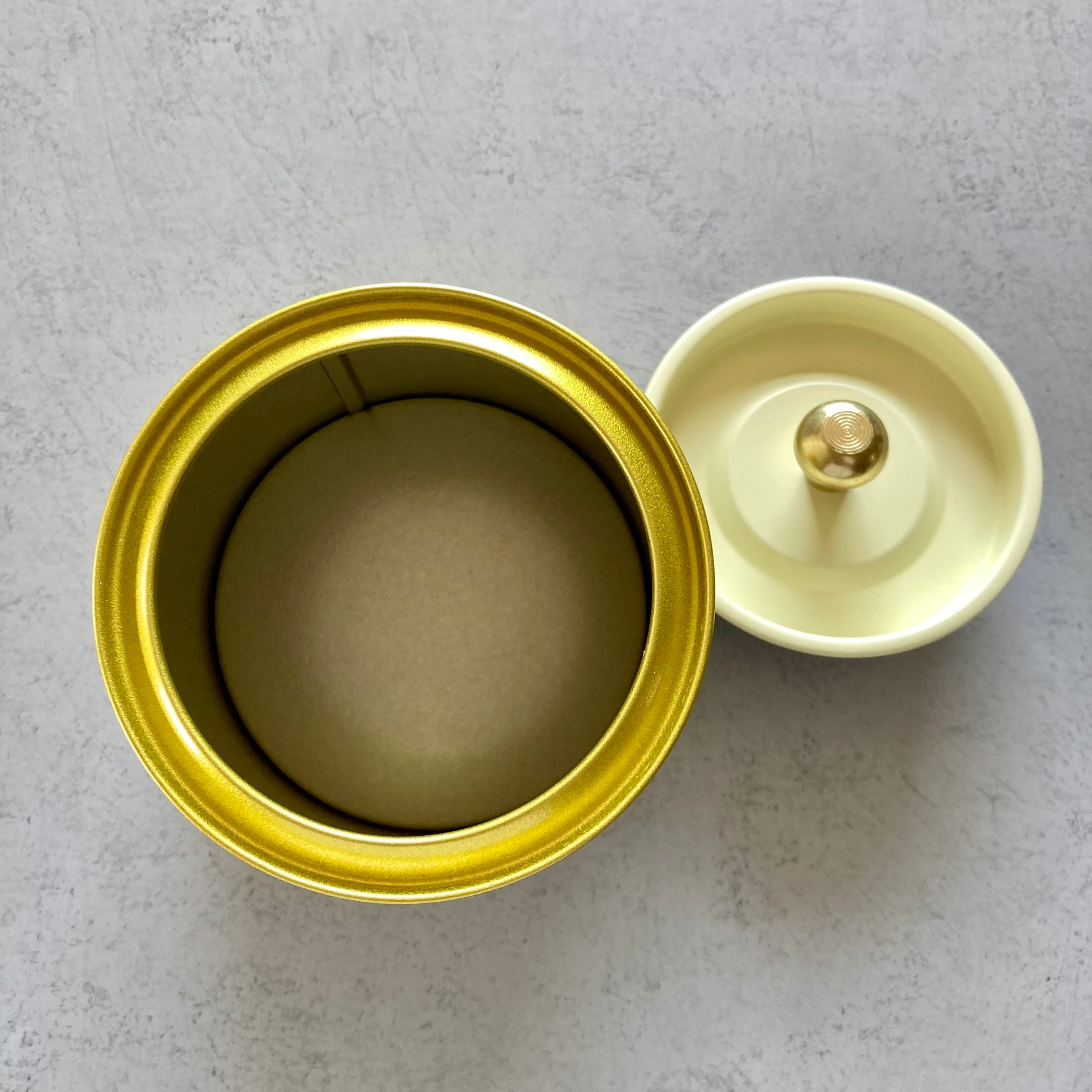 100g】マーガレット柄 キャニスター缶（大）レモンイエロー 1缶 | 鳥居製缶