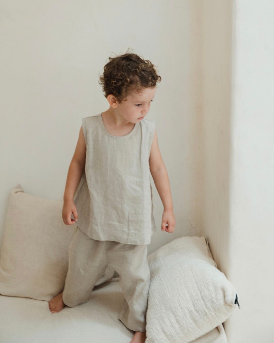 【即納】 / son and daughter / Koa Linen Sets / Black