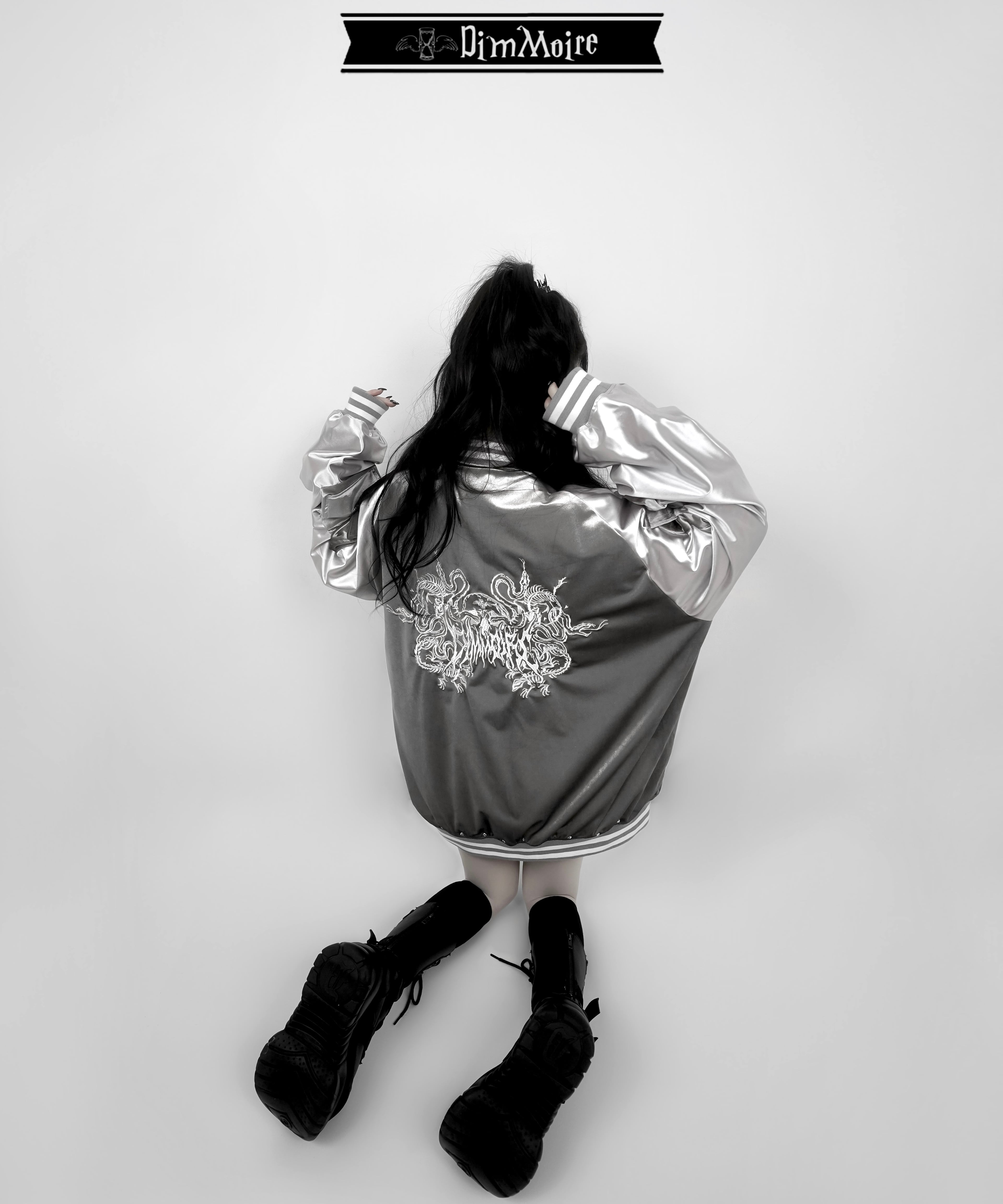 DimMoire Messy Bonesベロアスカジャン Messy Bonesベロアスカジャン【Silver】 | DimMoire