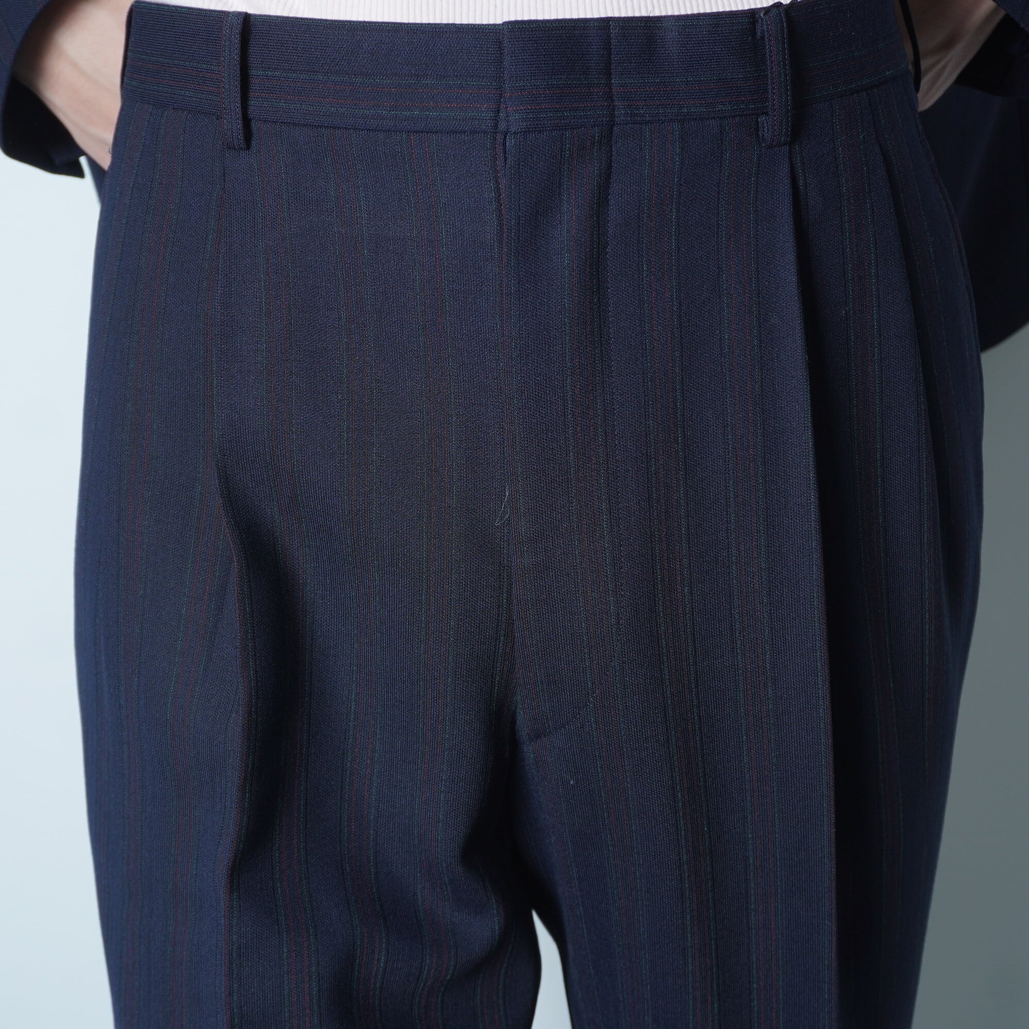 Yves Saint Laurent】イブサンローラン WOOL100%ストライプシングル2B