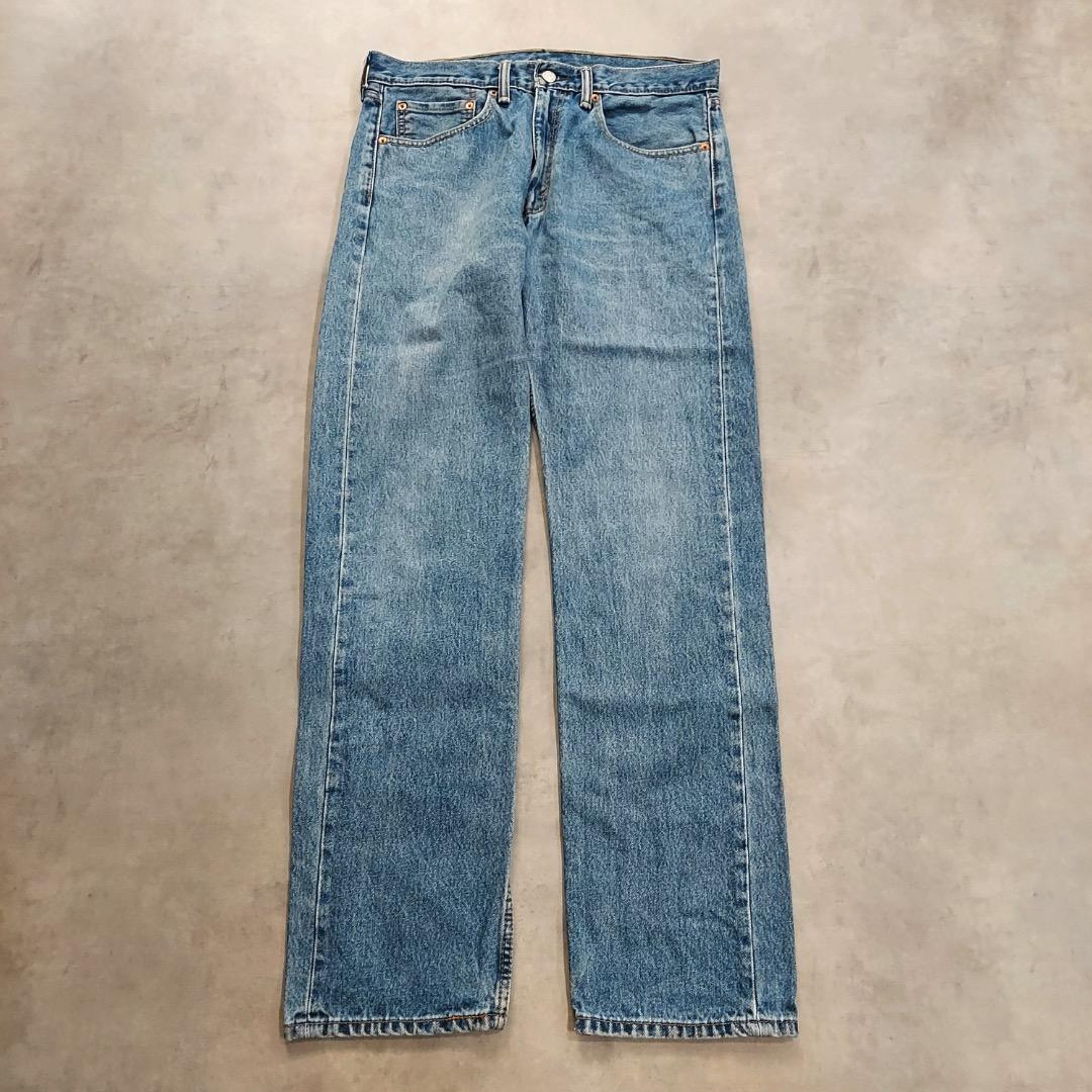 リーバイス505 Levis W34 ブルーデニム 青 ヒゲ 古着 17204