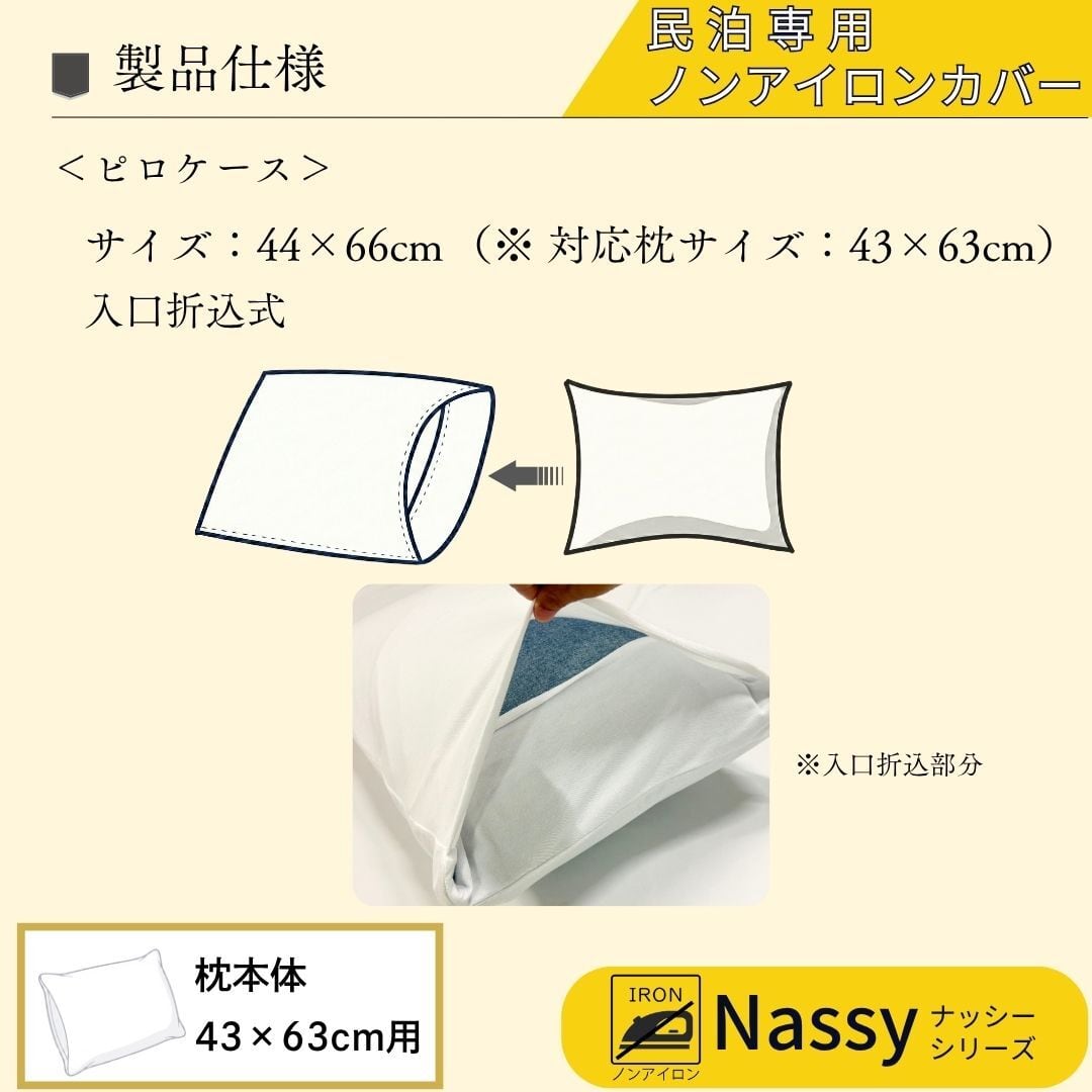 おためし購入】民泊用ノンアイロンカバー シングルベッド用3点セット