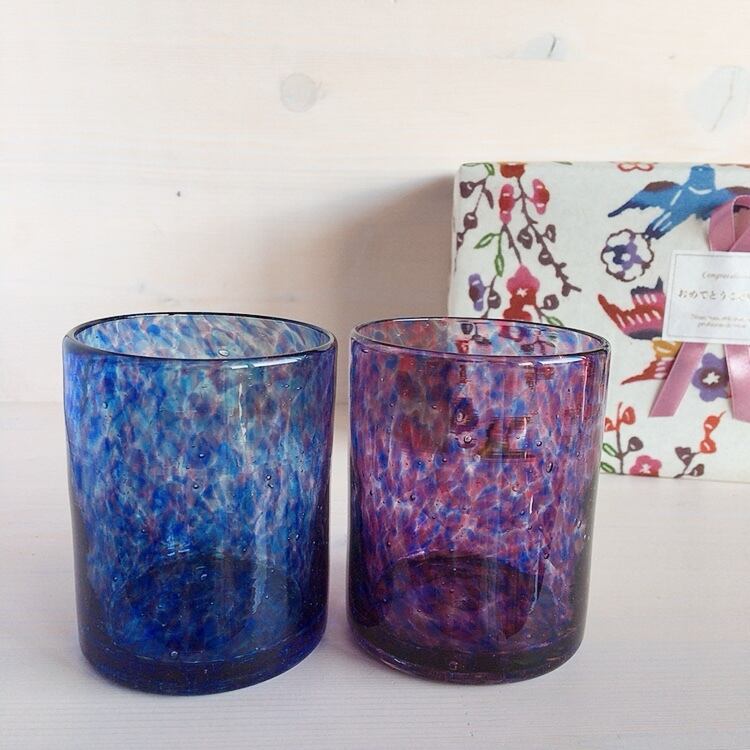 【ギフトセット】硝子家すずめ 水面 minamo 2個セットB