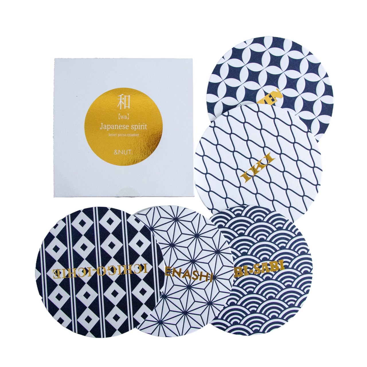 WA [和] COASTER [navy x gold]/&nut/ゴールド/コースター/和