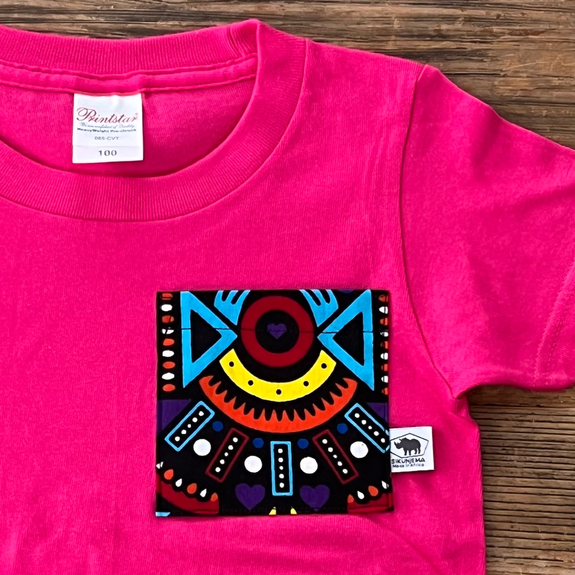◽️kids ポケットTシャツ= pink=