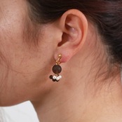 スモーキクォーツとパールのコラボが可愛い！！ スモーキクォーツデザイン ピアスorイヤリング マッドなスモーキクォーツ mm1137