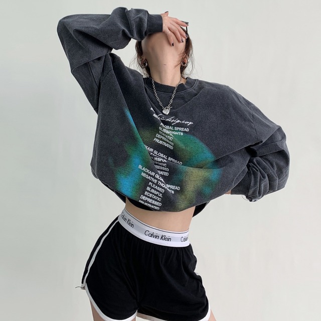 graphic black long tee　グラフィックブラックロングティー　J0596