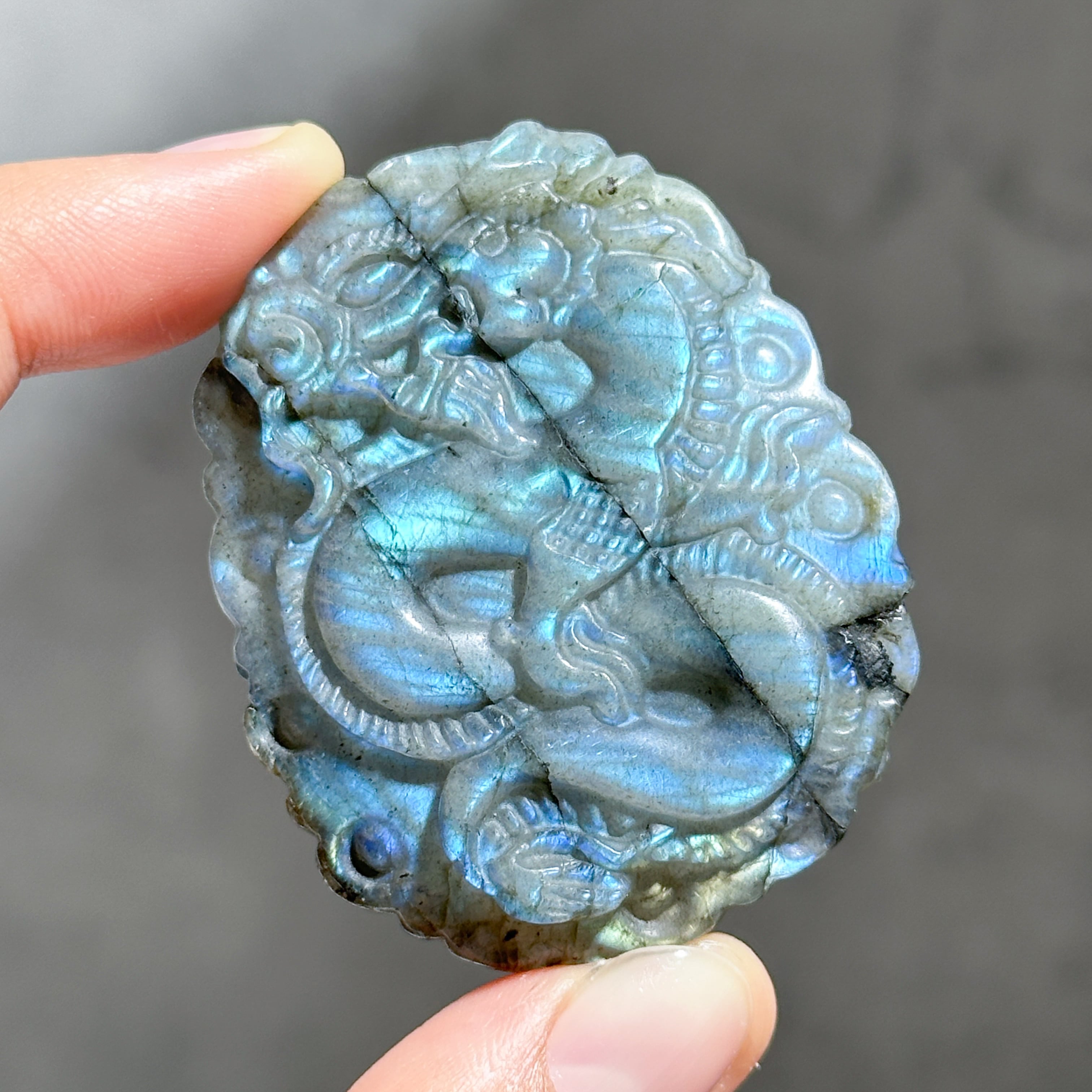 天然石 ラブラドライトの龍　ご購入前に在庫確認必要G.56 ラブラドライト 龍41◇ Labradorite◇天然石・鉱物・パワーストーン