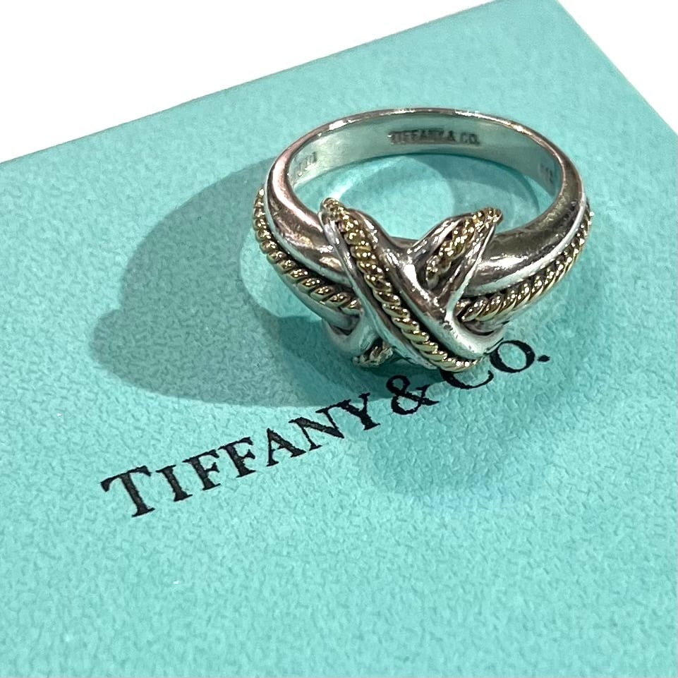 TIFFANY&CO.】【16号】2951 silver925× 18k コンビ シグネチャーリング