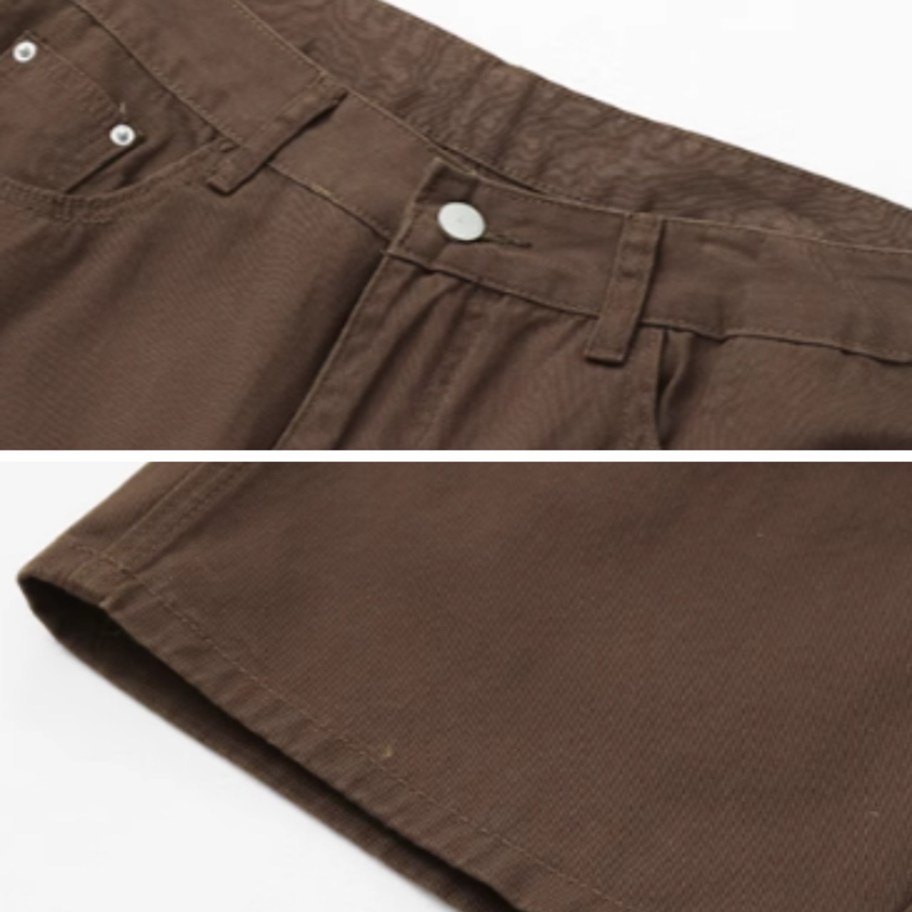 "ストレートワイドブラウンデニム　0834