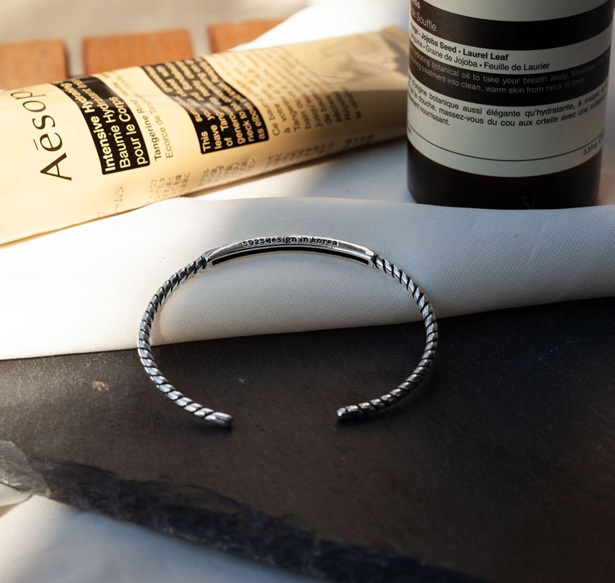 twist plate bangle SV925 | Ril