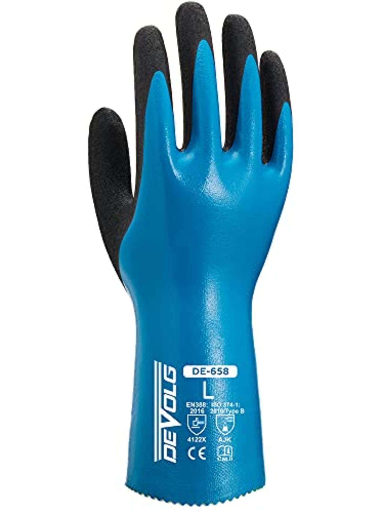 ウィード(Weed) 耐油・防水 作業用手袋 スリムフィット 洗車 清掃 ニトリルゴム Mサイズ DEVOLG DE-658 (1双入り) スカイブルー