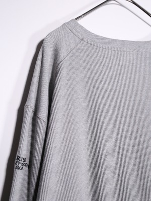 “HARLEY-DAVIDSON”  刺繍 logo waffle long sleeve gray