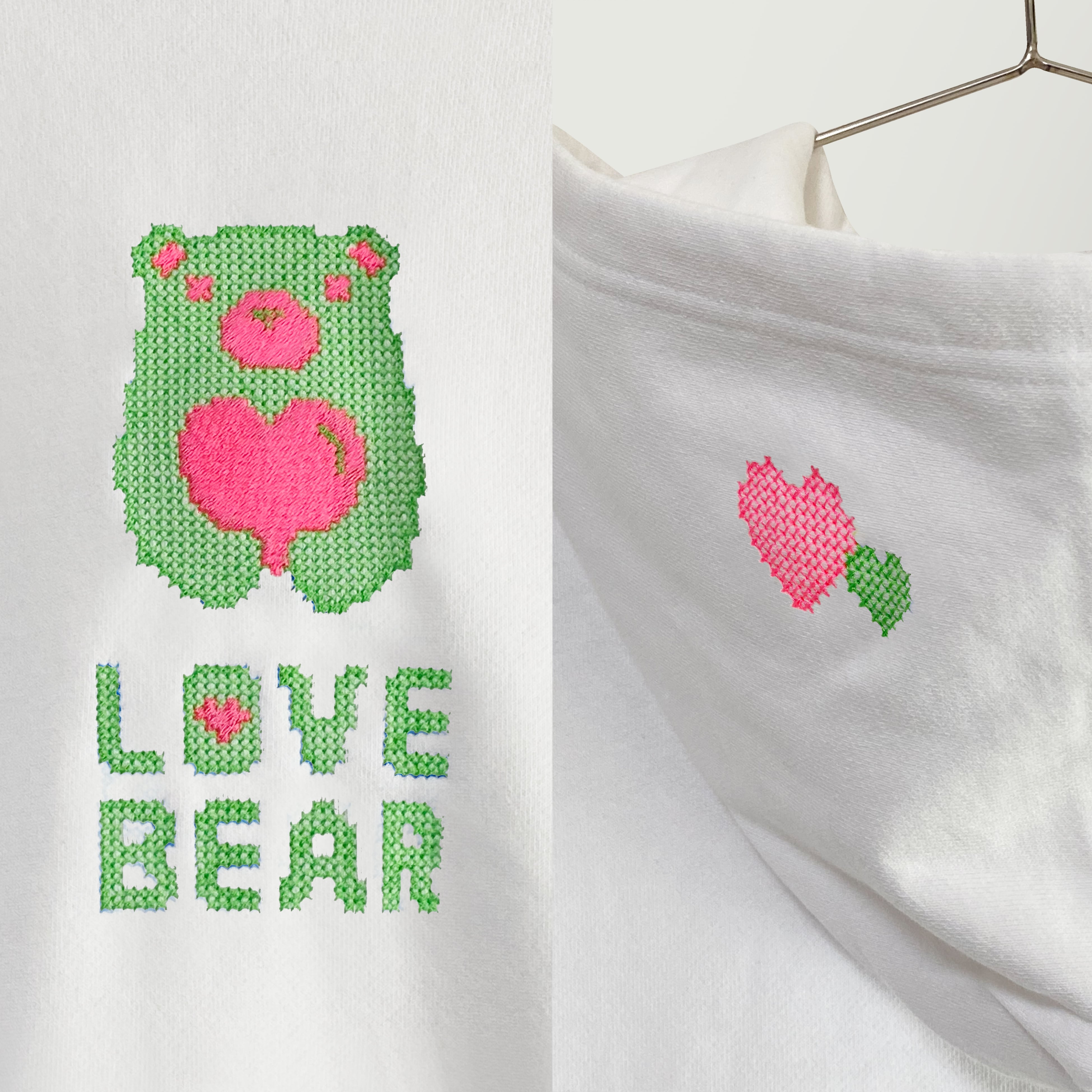 刺繍☆パーカー／LOVE BEAR（10.0oz 裏パイル）