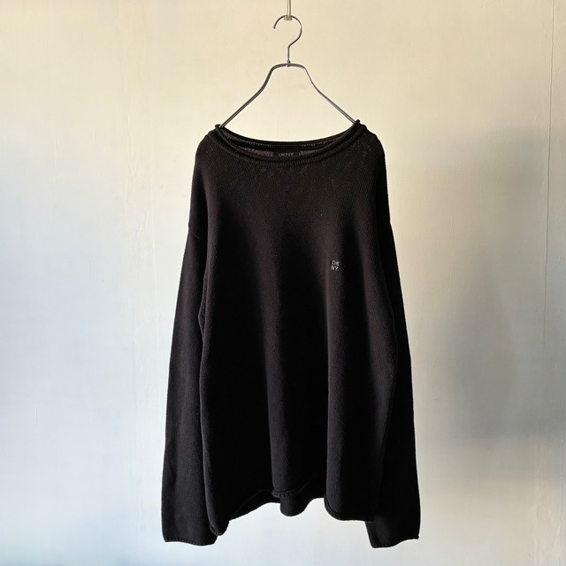 -DKNY- 〜00's black roll neck cotton knit