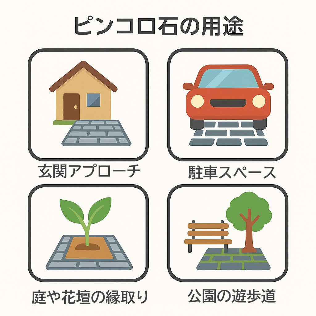 天然石ピンコロ 半丁 白（ベトナム産）24個セット｜外構を明るく見せる