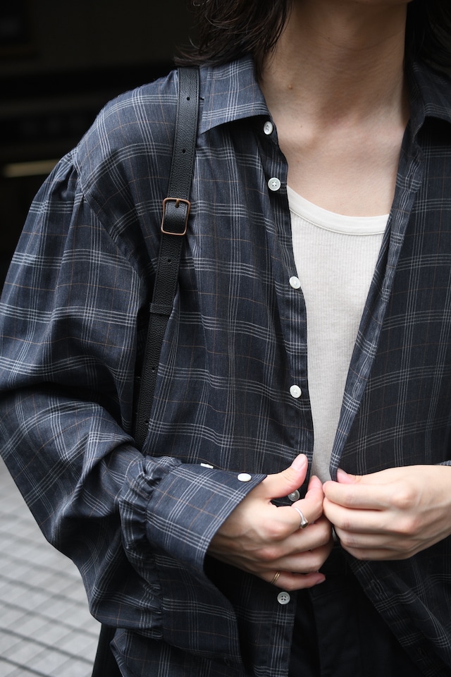 BISOWN / SZ BOIL COTTON SMOCK SHIRTS (TOP GRAY CHECK )