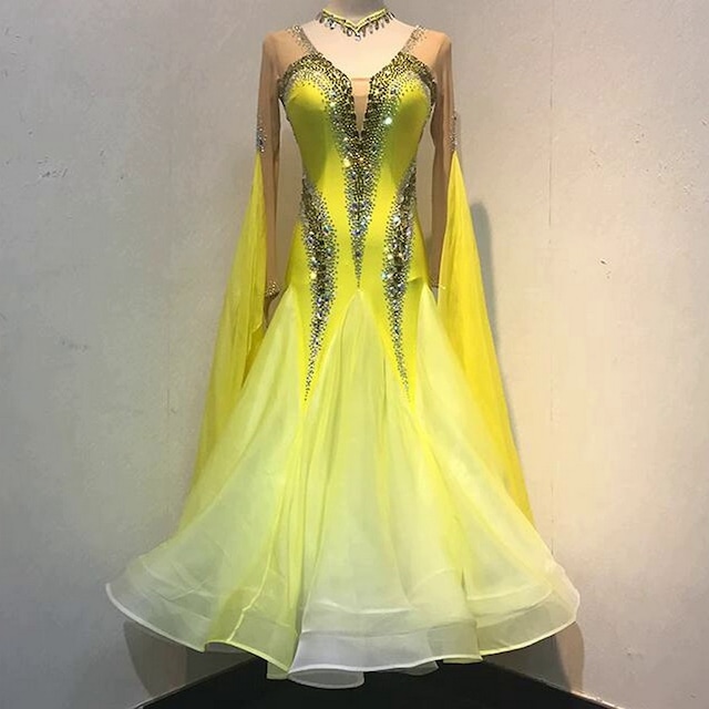 【セミオーダー】 社交ダンス 競技衣装 グラデーション スイングドレス ds0670