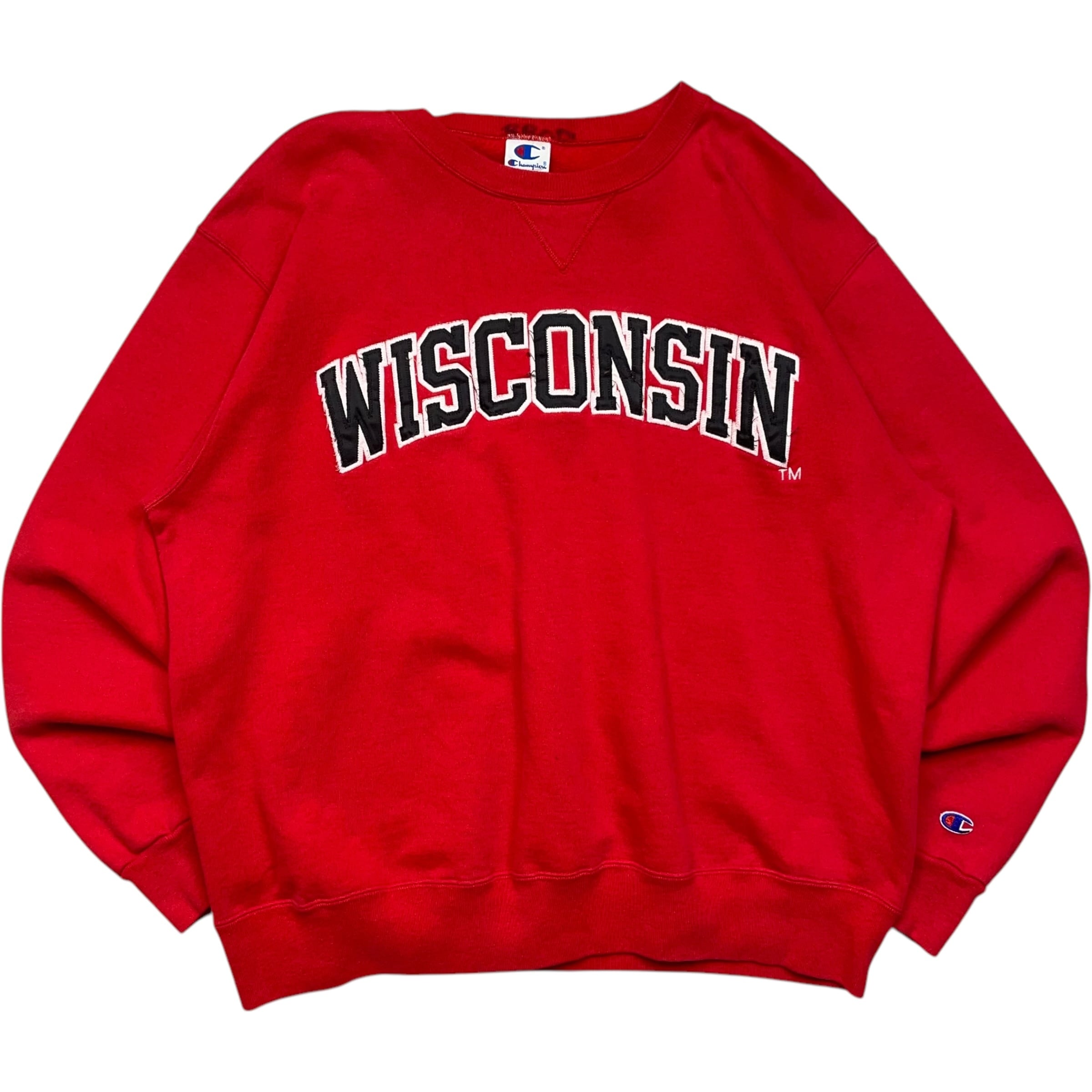 《XL》champion チャンピオン ウィスコンシン スウェット レッド 90年代 vintage no.6538