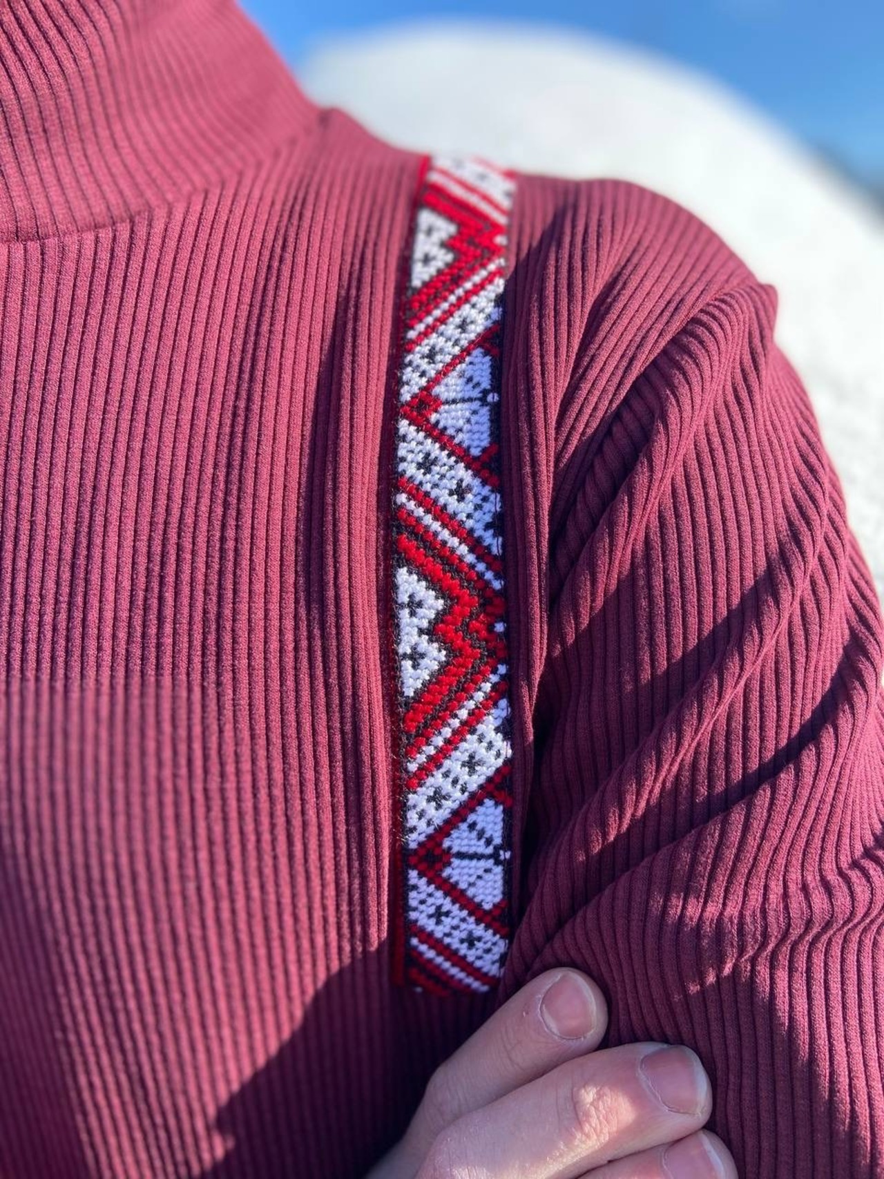 ウクライナ刺繍タートルネックセーター 厚手コーデュロイ（手刺繍）メンズ - 16
