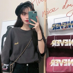 【送料無料】Tシャツ ロゴTシャツ トップス ビッグシルエット 英字 半袖 ゆったり ストリート カジュアル レトロ 大人可愛い おしゃれ お出かけ デート 普段使い デイリー 着回し TP-158IU