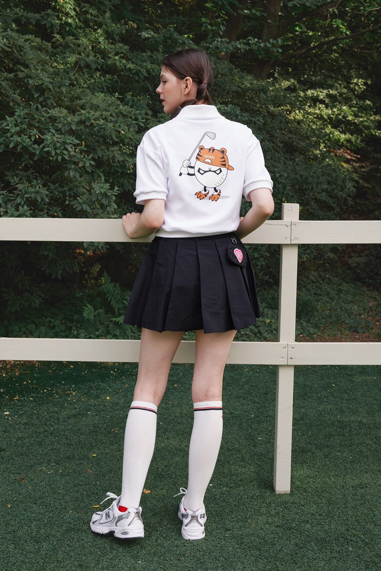 GOXO ゴーエックスオー フォーリングインゴルフ ウーブンボールポケットスカート ブラック