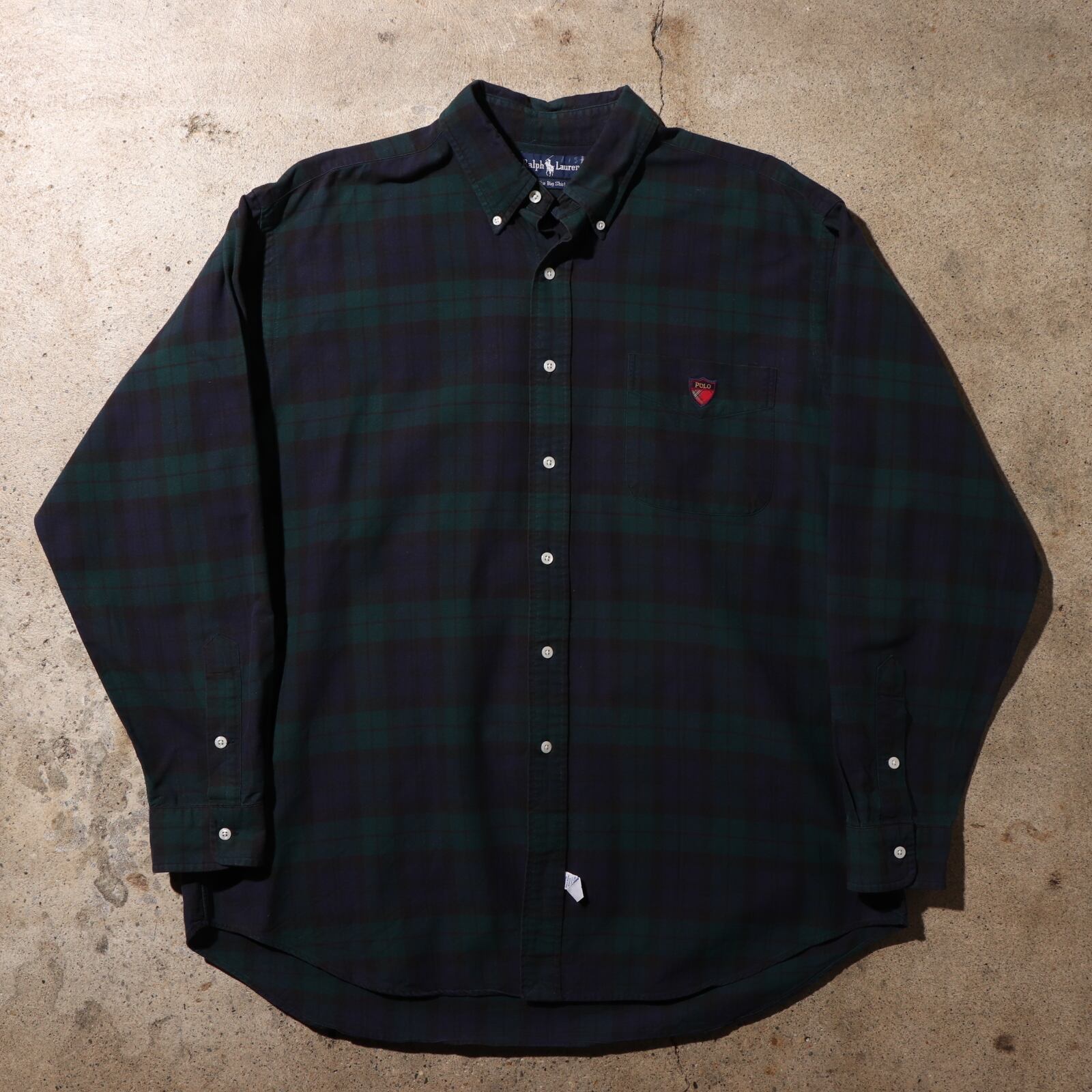ビッグポロ L ブラックウォッチ柄 ポロラルフローレン 長袖シャツ  
