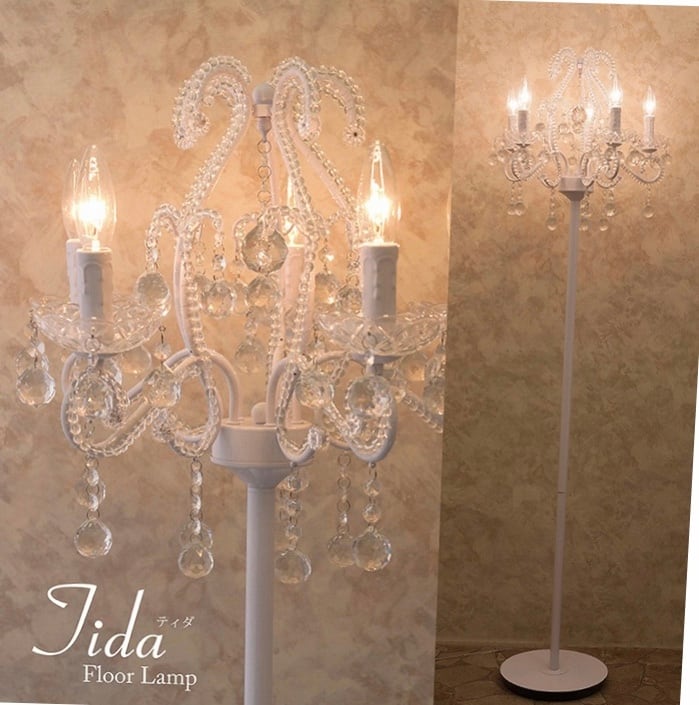 置照明】フロアランプ［TEDY（3灯）］クリスタル シャンデリア