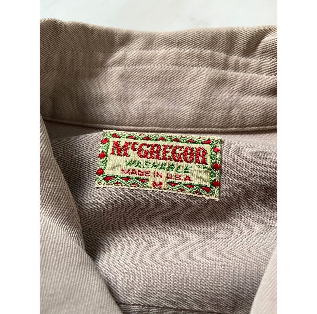 vintage 50s Mcgregor rayon gabardine shirt 