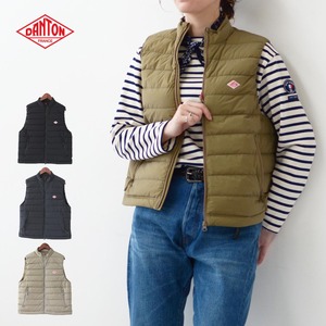 DANTON [ダントン] W MIDDLE DOWN ZIP STAND COLLAR VEST  [DT-A0188NPS] ミドルダウンジップスタンドカラーベスト・羽毛・フレンチワーク・おしゃれダウン・コート・アウター・LADY'S [2022AW]