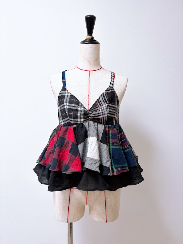 再販!Flannel check bustier
