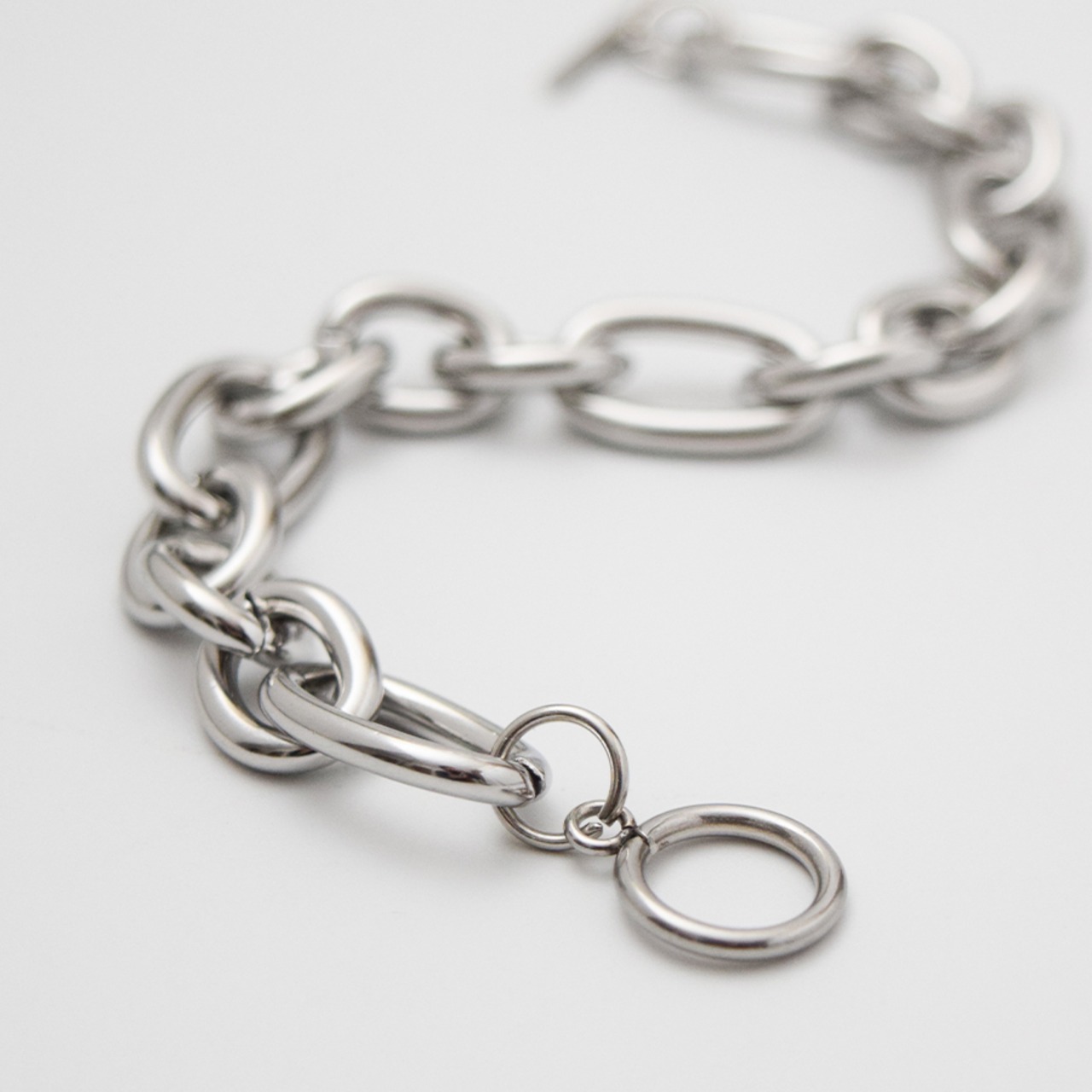 ラウンドチェーンステンレスブレスレットシルバー