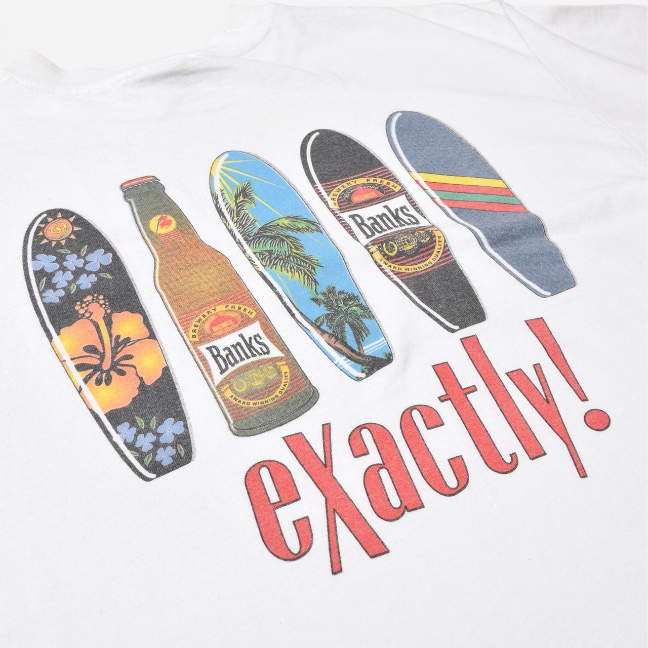 90s-00s Banks Beer プリントTシャツ ホワイト