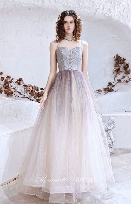 美品！ パーティードレス グレー グラデーション キャミソール 可愛い  