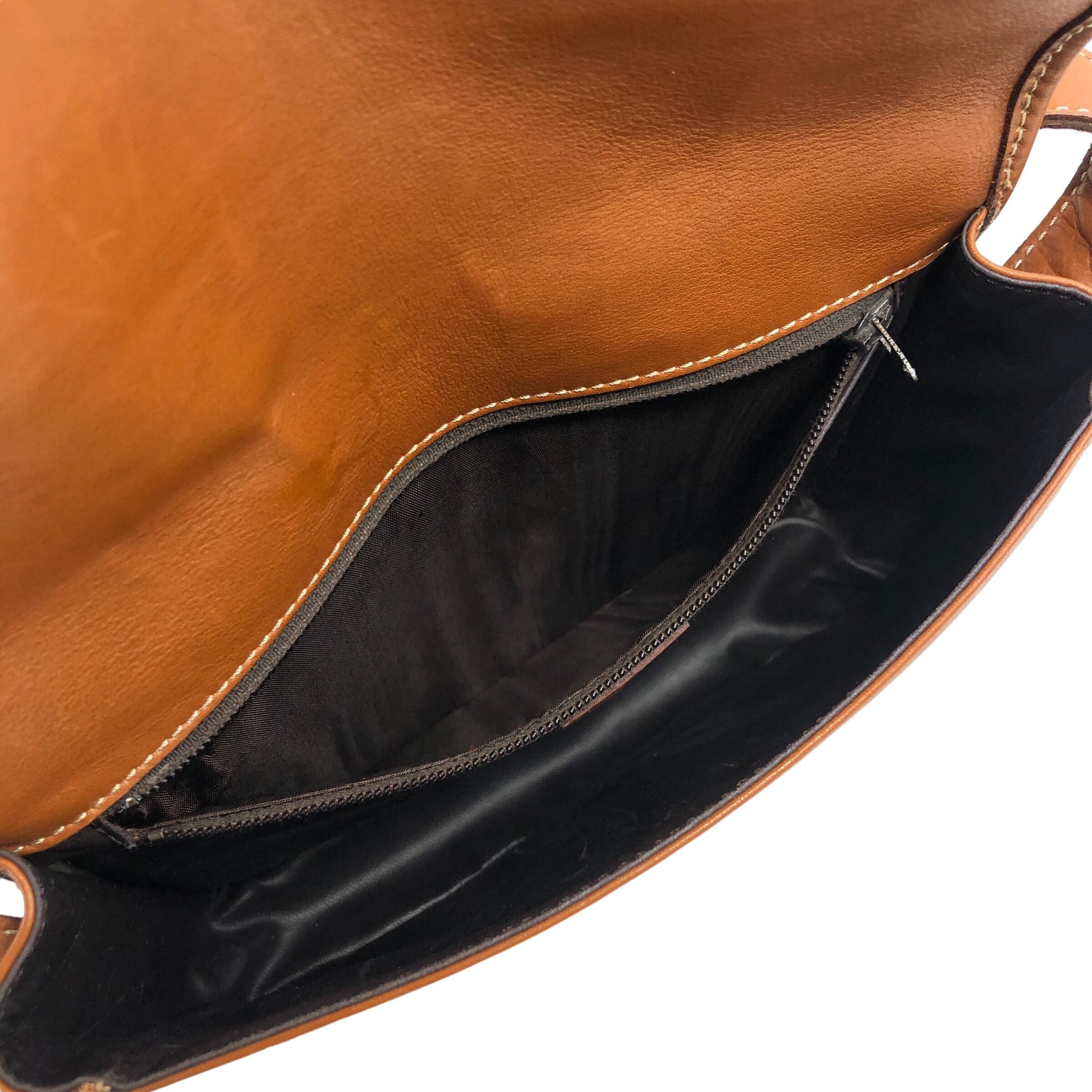 CELINE セリーヌ ショルダーバッグ ブラウン ガンチーニ レザー