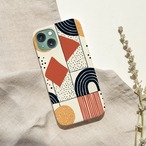 受注生産 iPhoneケース 赤い菱形のレトロ護符｜幾何学柄 TALM084A