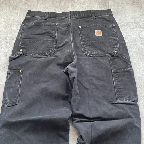 00s USA製 ブラック ダブルニー Carhartt B01 BLK w36 詳細写真14