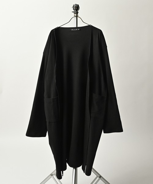Revertical Wool-like long cardigan (BLK) RV9212