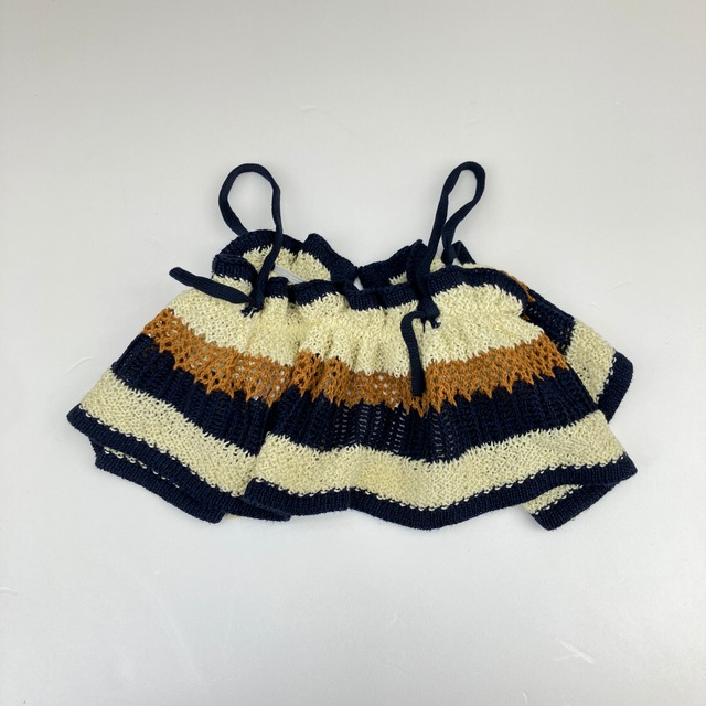 【26SS】&PAL(アンドパル)ボーダービスチェ クリーム(S/M)