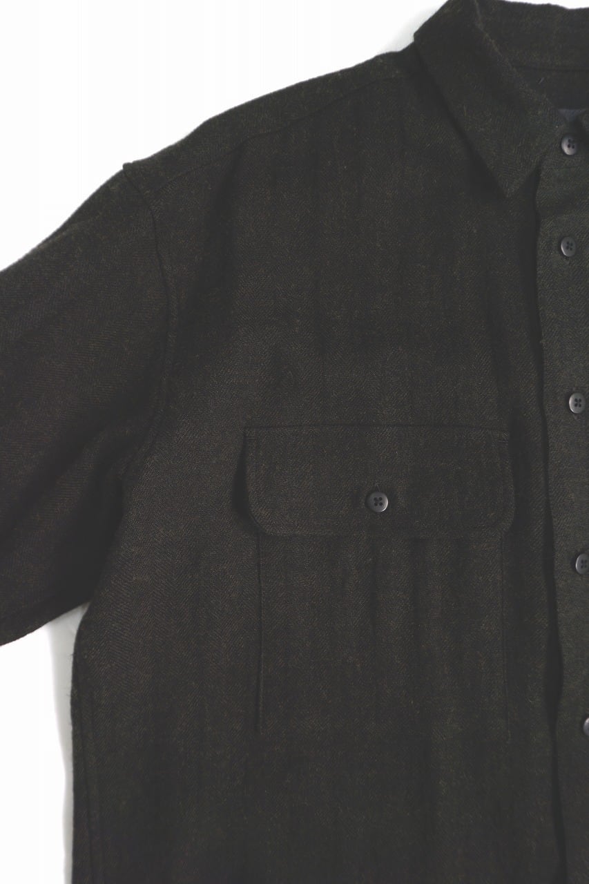 Linen Wool Herringbone L/S Shirt