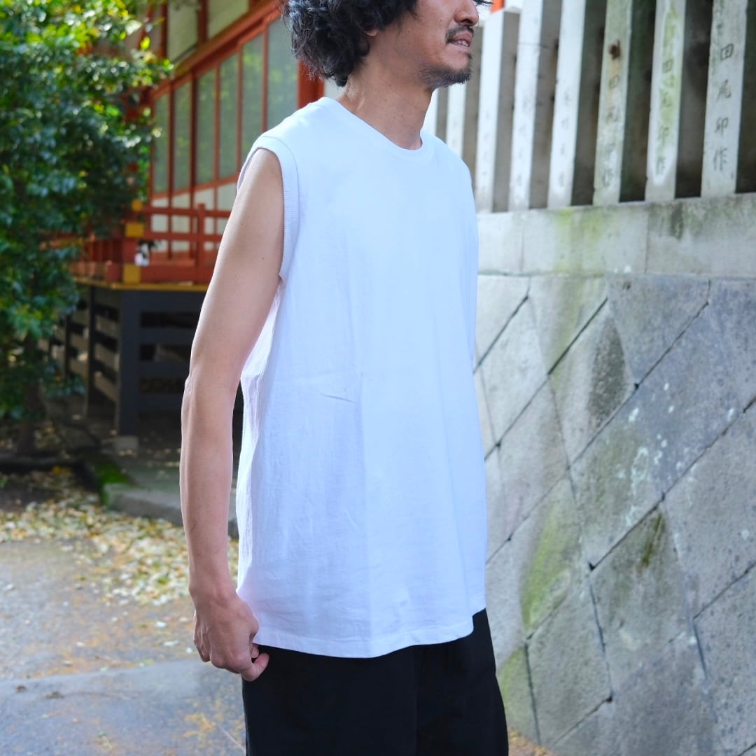 COMOLI(コモリ) / コットンジャージノースリーブ-WHITE-(D01-05015