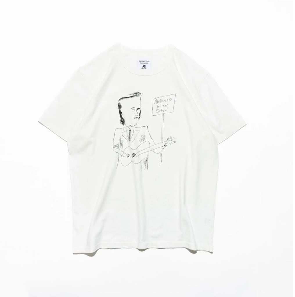 TACOMA FUJI RECORDS ANTONIO GUITAR SCHOOL Tee designed by Tomoo Gokita