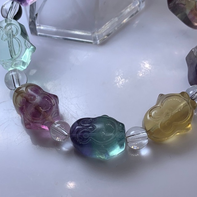 5.カラフルペンギン☆フローライト ブレスレット