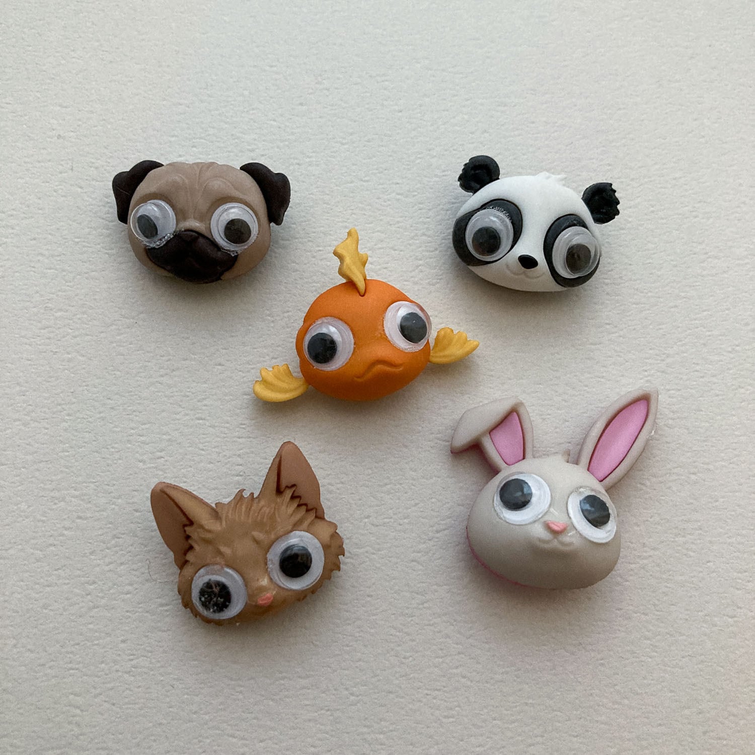 再入荷〉JJボタン キョロ目アニマル顔ボタンパック（5p） | Dua