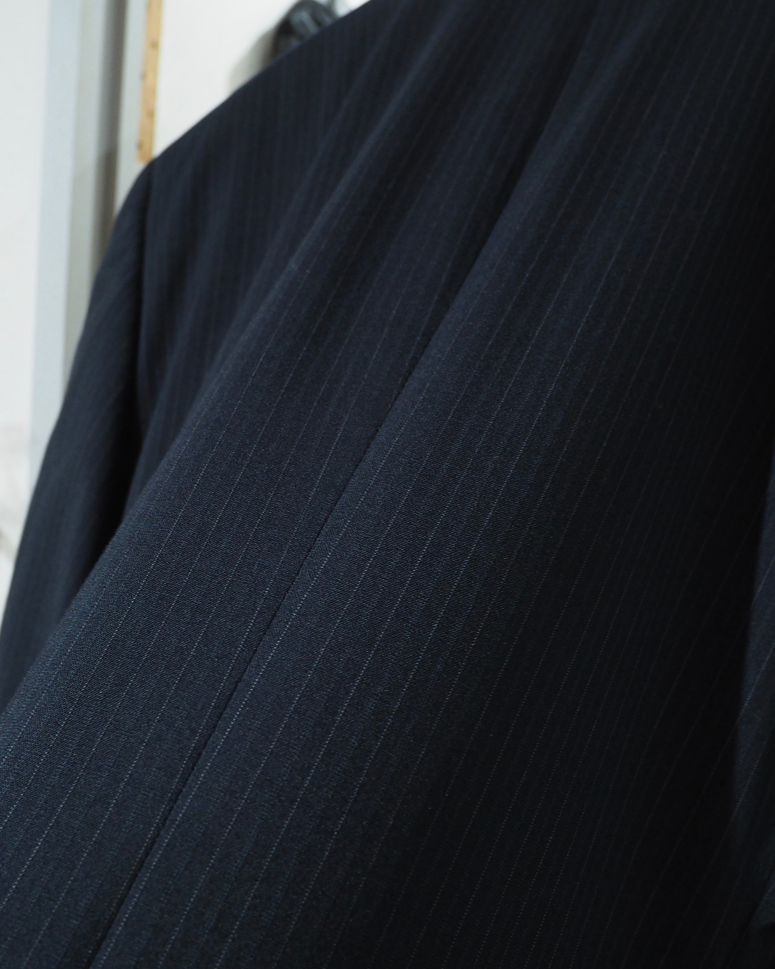 1990s Beautiful Pinstripe Embroidery Vintage Double Breasted Tailored Jacket