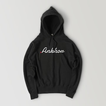 embroidery brand name hoodie black | PAY ID