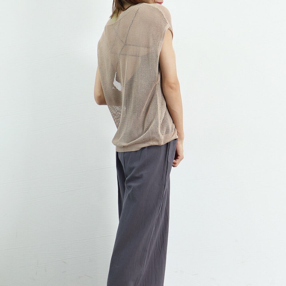 透かし編み サマーニット レディース 春夏 トップス 重ね着 おしゃれ きれいめ 大人 かわいい 透け感 フレンチスリーブ メッシュ 大人可愛い 大人女子